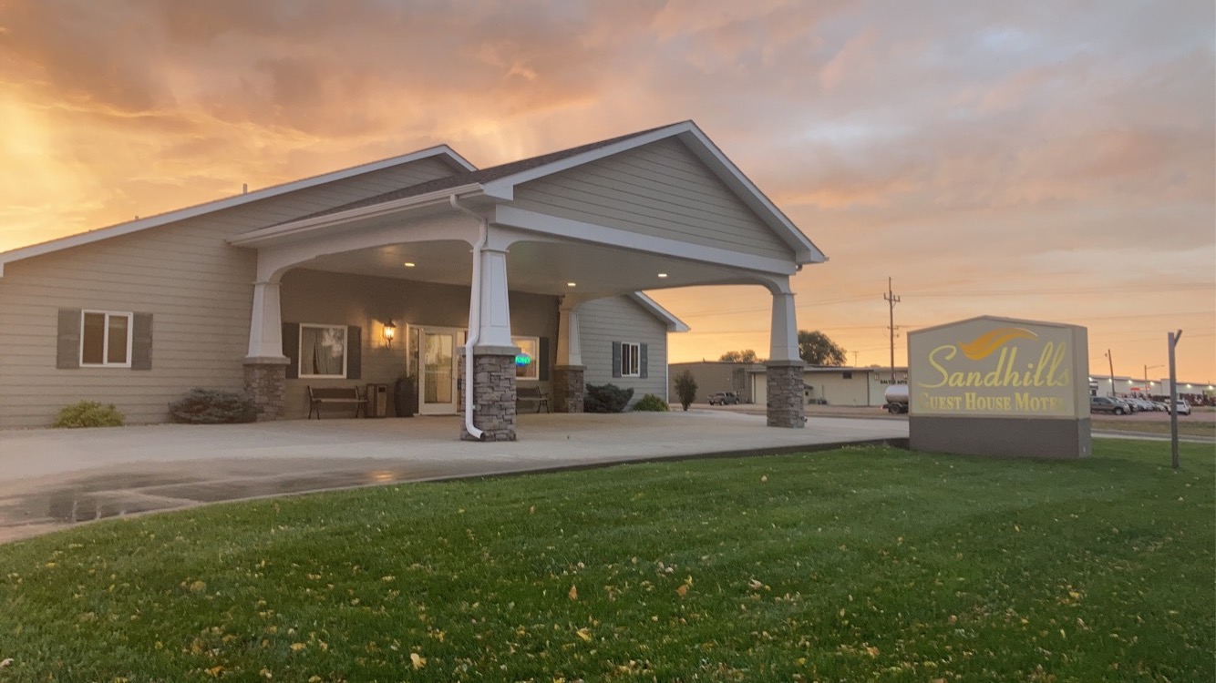 The Sandhills Guesthouse at sunset