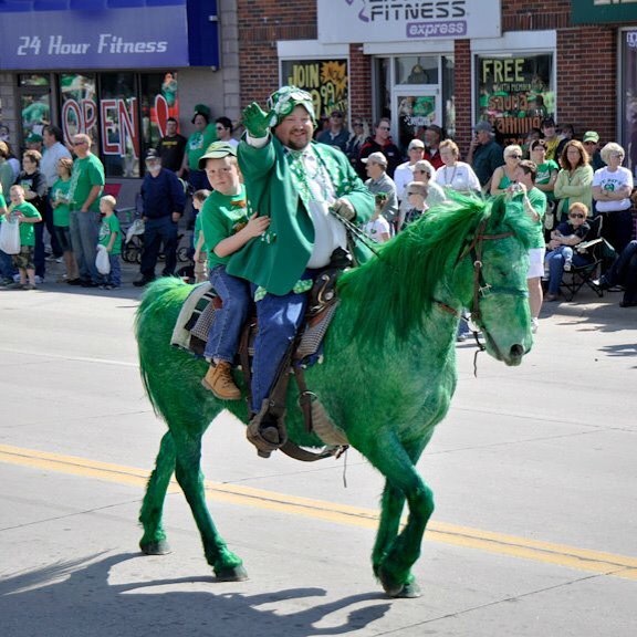 Green Horse at St. Patrick's Day Parade in O'Neill