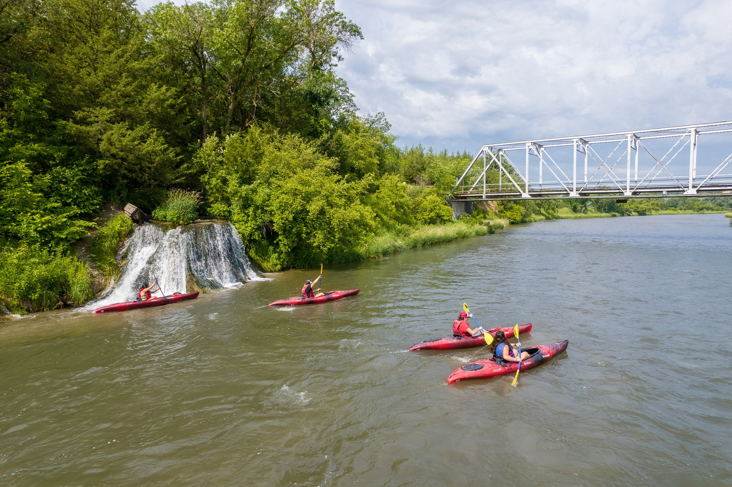 Kayakers on the Niobrara National Scenic River.