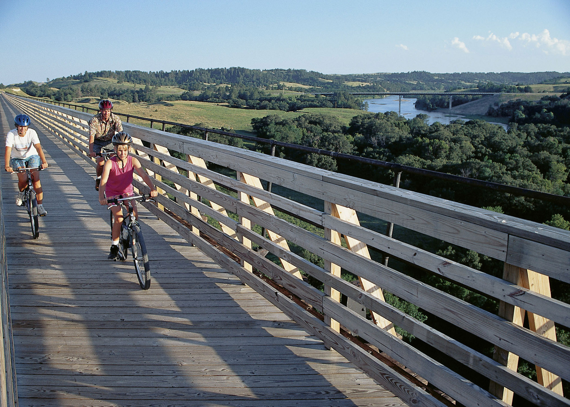 Bikers on the Cowboy Trail.