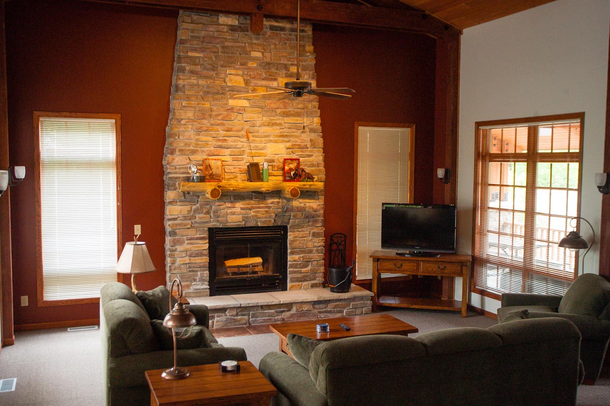 interior of cabin at ponca state park