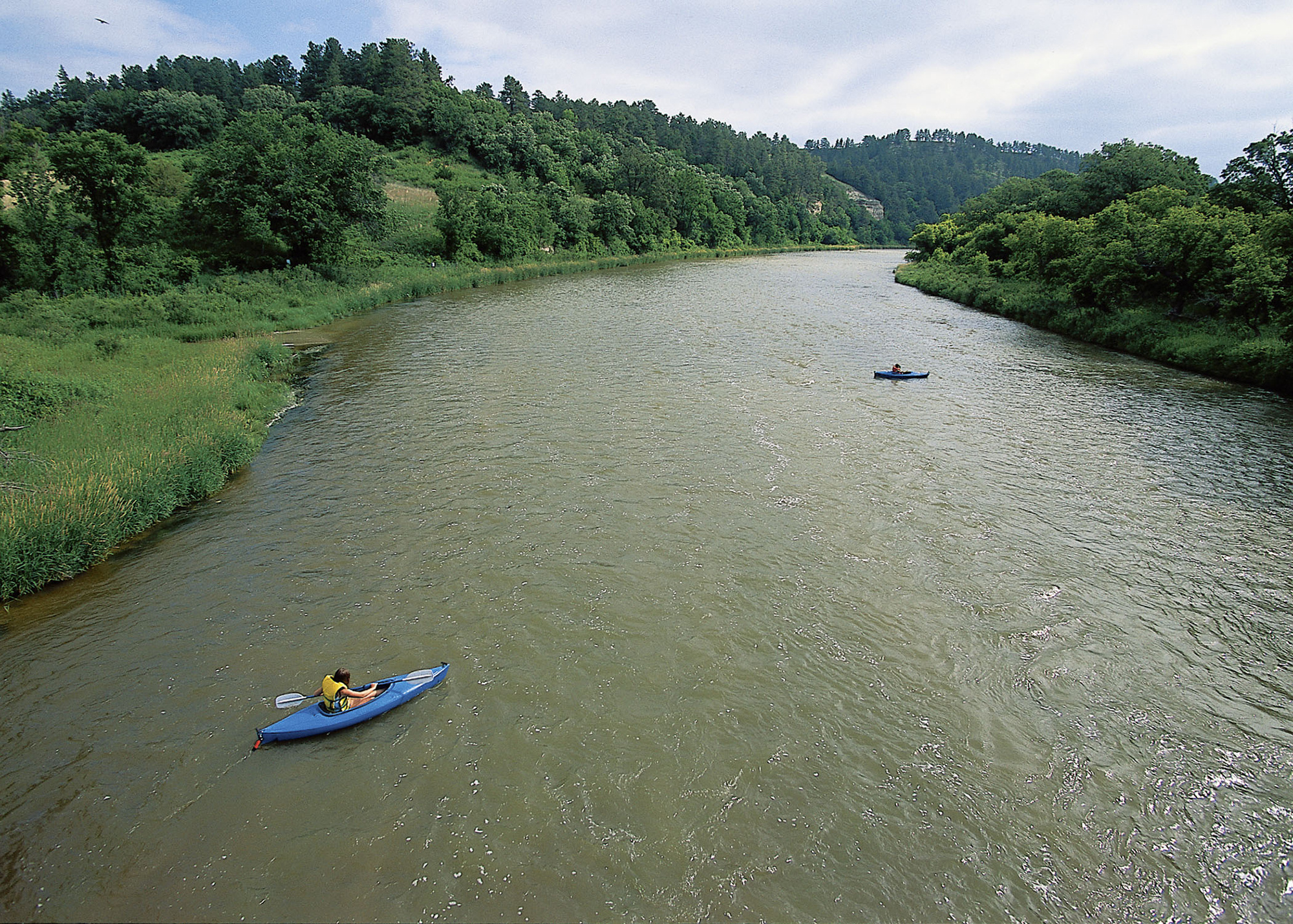 Kayakers on the Niobrara National Scenic River. 