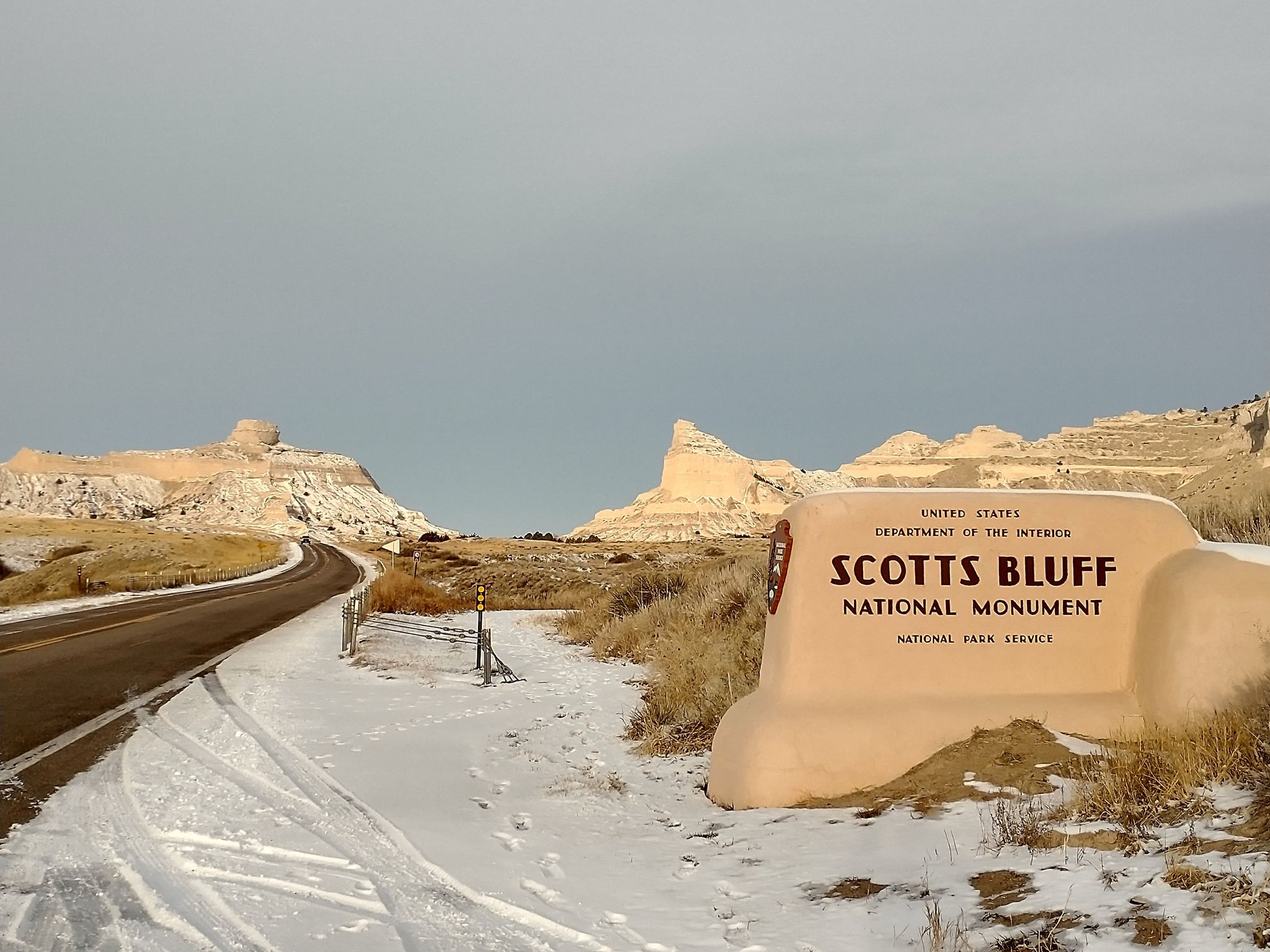 Scotts Bluff National Monument in Winter