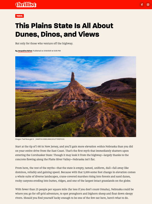 Dunes, Dinos and Views Thrillist Article