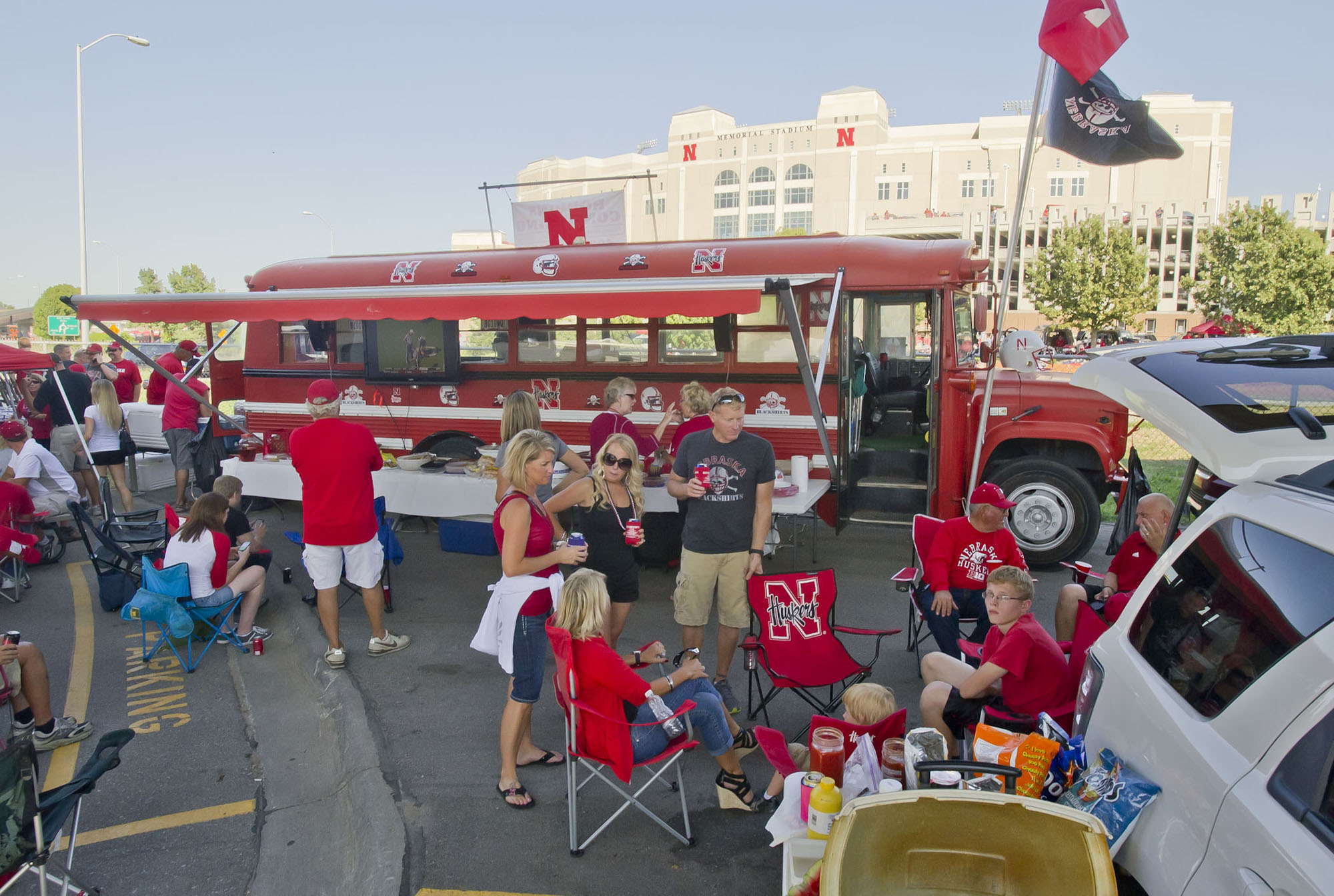 Tailgating outside Memorial Stadium