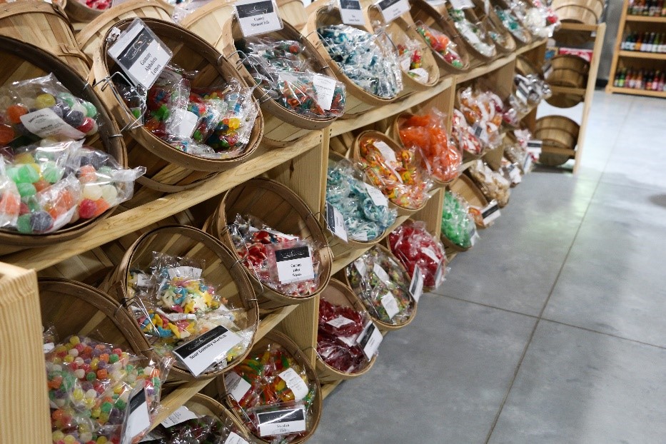 Bakers Candies baskets of candy