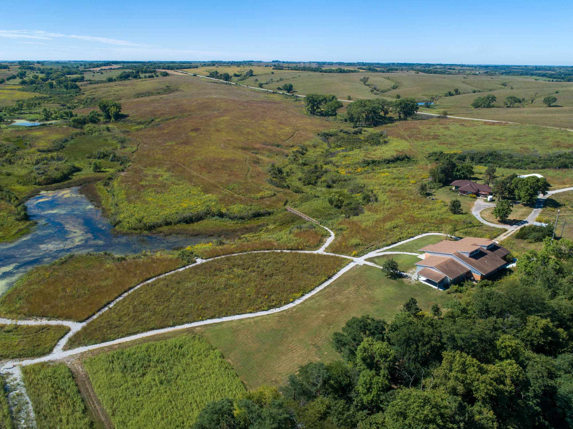 spring creek prairie audubon center, aerial