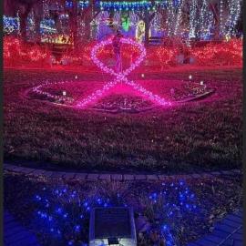 Holiday lights at Southeast Nebraska Cancer Memorial Garden