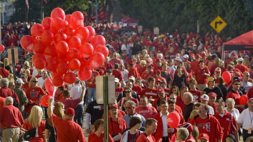 University of Nebraska Husker Football fans in Lincoln