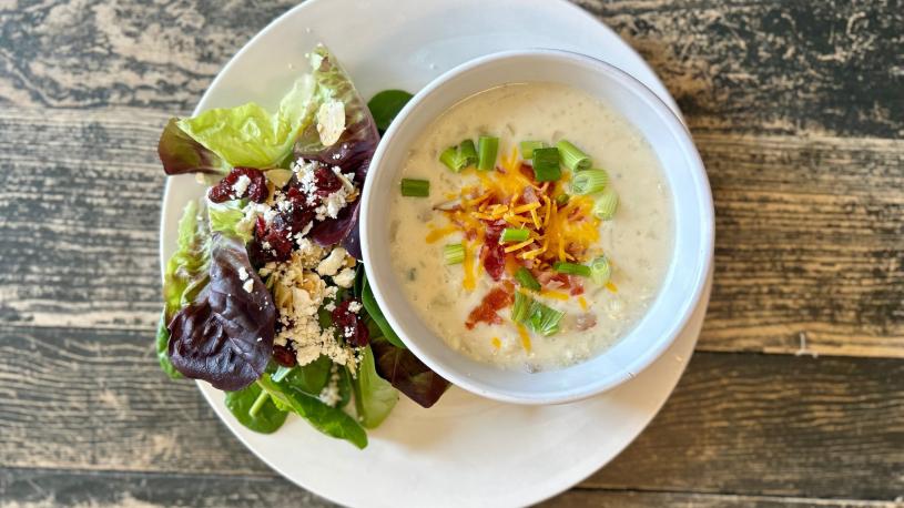 Soup and salad from Bean Broker Coffee House and Pub.