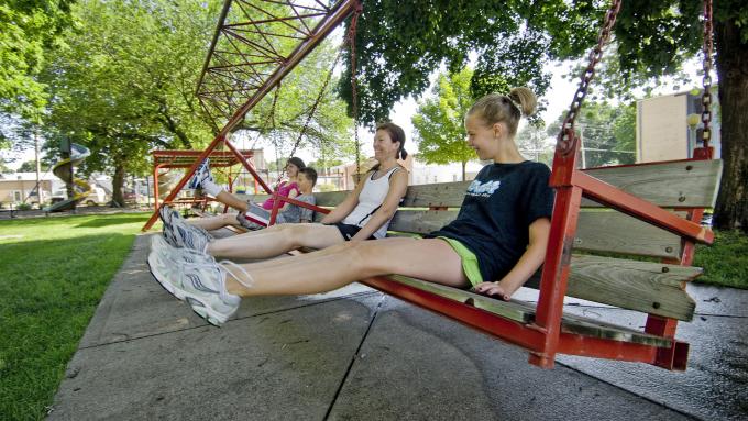 The world's largest porch swing in Hebron, Nebraska