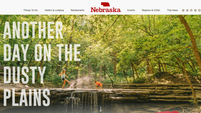 VisitNebraska.com homepage