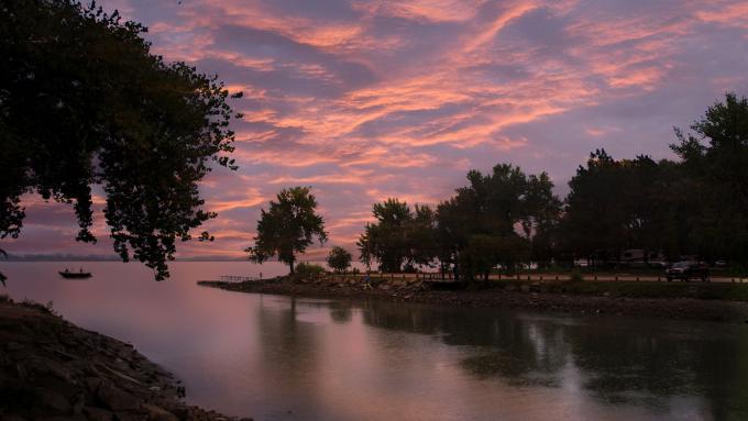 Sunset over Johnson Lake.