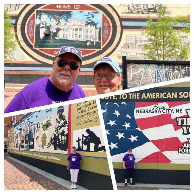 Couple and flag